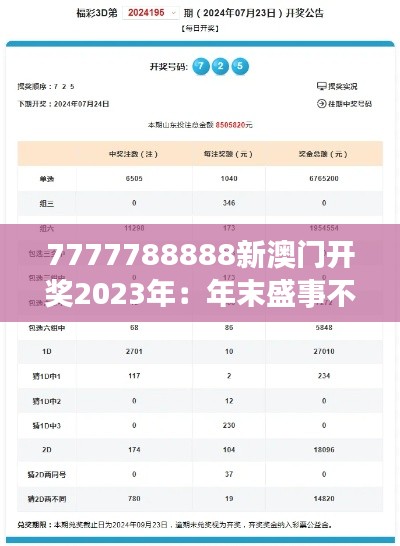 7777788888新澳门开奖2023年:年末盛事不可错过的百万大奖揭晓