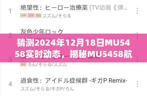 揭秘MU5458航班在小红书上的飞行日志,预测与实时动态追踪,2024年12月18日飞行日志详解