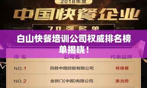白山快餐培训公司权威排名榜单揭晓！