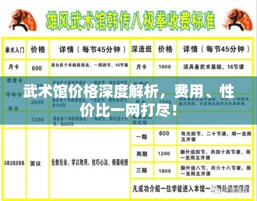 武术馆价格深度解析，费用、性价比一网打尽！