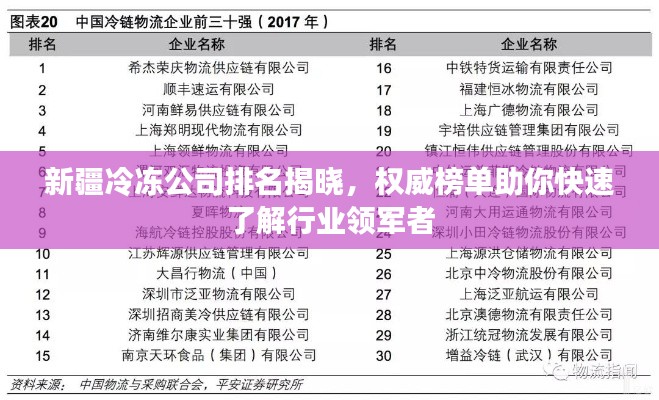新疆冷冻公司排名揭晓，权威榜单助你快速了解行业领军者